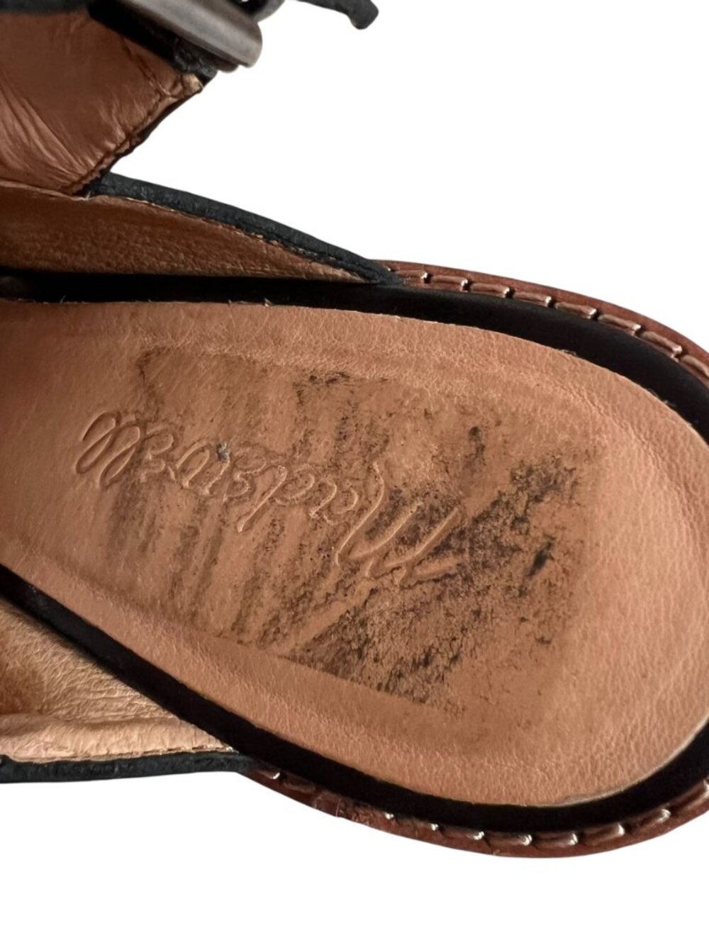 Madewell The Ruthie sandals black leather criss cross ankle strap high heel 9 - Picture 10 of 12